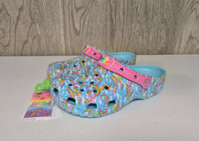 Lisa Frank Crocs Junior Youth Rainbow Unicorn Size Junior J6 - 9.5" Blue Purple
