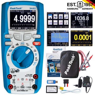 PeakTech P 3440   Multimeter Digital Bluetooth & Grafik-Display, 50.000 Counts