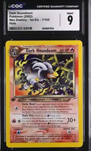 Dark Houndoom (1st Edition) graded CGC 9 for sale on eBay