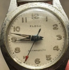 Vintage Elbon Antimagnetic Men’s Watch – Pin Lever Movement – For Parts / Repair
