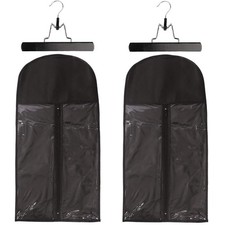 2 Pack Hair Extension Storage Bag Hanger 23.6 Inch, Black