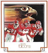 Atlanta Falcons Poster Vintage Football Print Eagle Players 12x8in Metal Sign