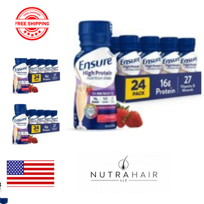 Ensure High Protein Strawberry Nutrition Shake 16g Protein 8 fl oz 24 Pack Ready