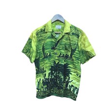 Vintage 60s Hawaiian Casuals Stan Hicks Vintage Aloha Shirt Green Scenic Large