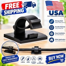 10/20/50Cable Clips Self-Adhesive Cord Management Wire Holder Organizer Clamp US