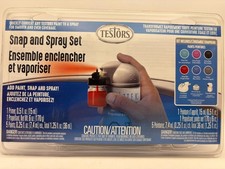 TESTORS SIX COLOR SNAP AND SPRAY PAINT SET W/SIX COLORS  SPRAYER NEW OLD STOCK