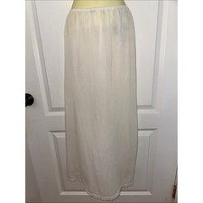 Vintage Lingerie by Dixie Belle White Nylon Long Maxi Half Slip