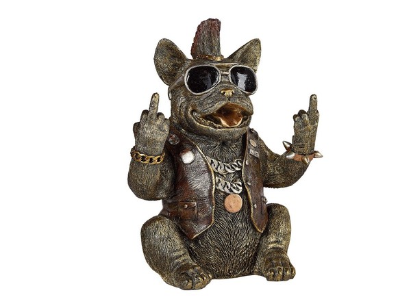 Formano Dekofigur Rocker Bulldogge 759375 Antikfarben Polyresin 28 Cm-image
