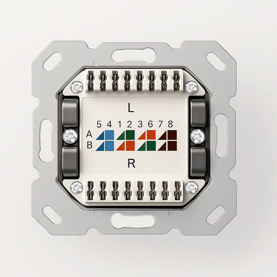 RJ45 Netzwerkdose CAT6A geschirmt 2-Port Aufputz Unterputz LAN-Dose Datendose - Bild 3 von 4