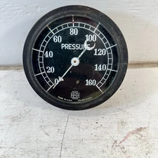 Vintage US GAUGE CO Brass Pressure Gauge 0-160 PSI Model 3 1/2" AD - 10203