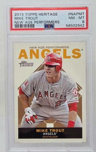 2013 Topps Heritage MIKE TROUT CARD PSA 8 NM-MT