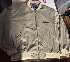 FACONNABLE Vintage Mens Lightweight Bomber Jacket Olive With Beige Size Large