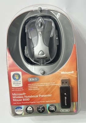 NEW Microsoft Wireless Notebook Presenter 8000 Silver Bluetooth Mouse