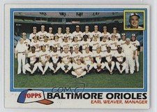 1981 Topps Team Checklist Baltimore Orioles Earl Weaver #661 HOF un2