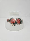 Milk Glass Lamp Shade Rose, Floral Motif, Mid Century Modern