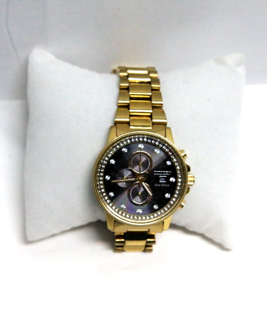 Citizen Gold Tone Stainless Steel Chandler Eco Drive Watch B612
