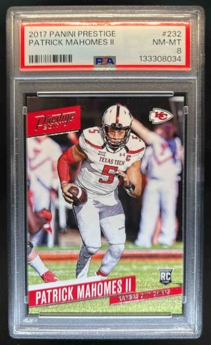 2017 Prestige Patrick Mahomes II RC Rookie #232 Chiefs PSA 8