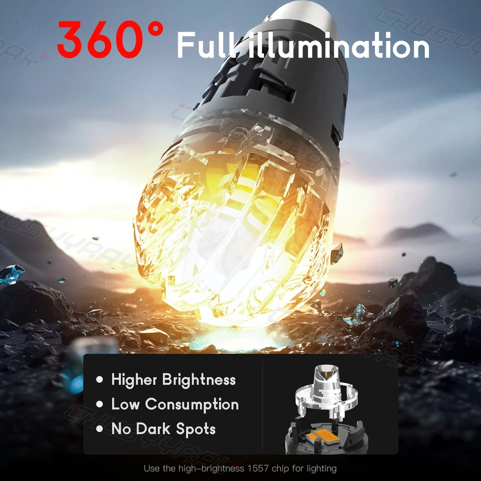 Bombilla LED ámbar intermitente para BMW E87 128i 135i 2008 2009-2013 Foto 3 de 4