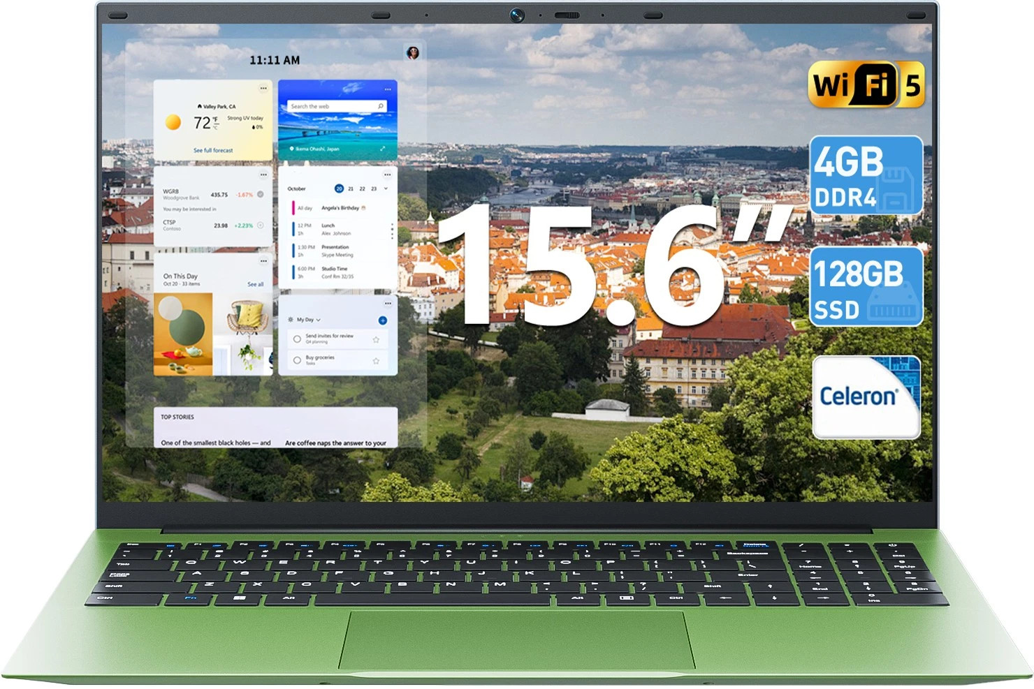 New 15.6" Windows 11 Laptop, Intel Celeron N5095 4GB RAM 128GB SSD