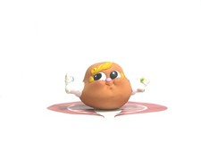 Mr Potato Head Kids Spud Figure Blonde Girl with Rings 1986 Hasbro
