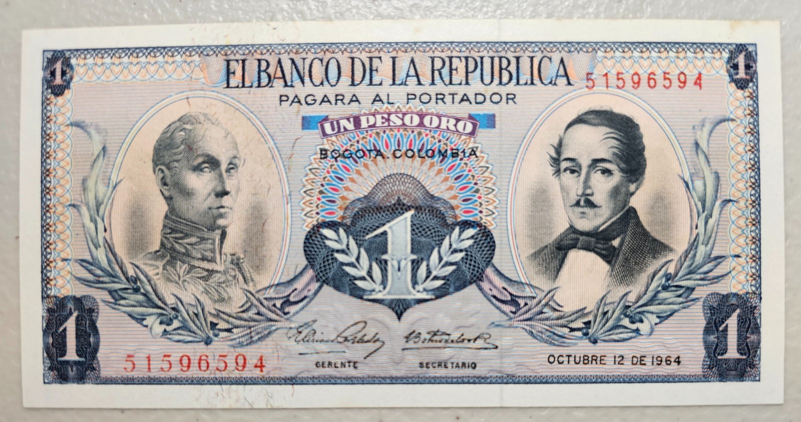 Colombia 1 Peso Oro 1964