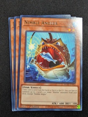 Yugioh - 3x Nimble Angler MAZE-EN042 1st Edition Rare NM