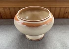 Vintage Frankoma Pottery #22 Desert Gold / Brown / Yellow Round Footed Planter
