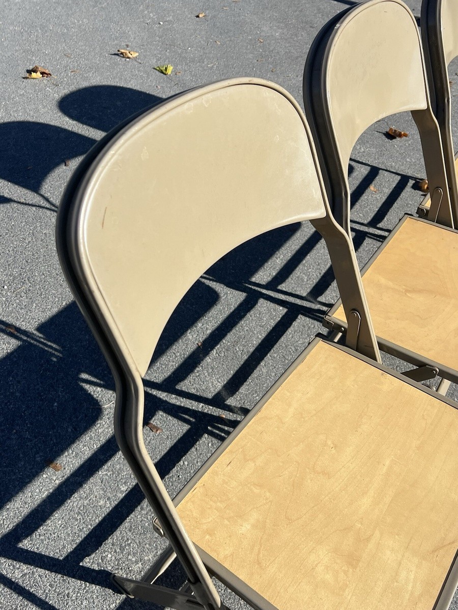 Vintage FOLDING CHAIR SET Wood Metal school wedding church Vintage FOLDING CHAIR SET Wood Metal school wedding church