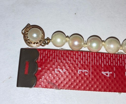 Vintage 8” Pearls Bracelet With 14k Gold Pearl Clasp - Picture 4 of 8