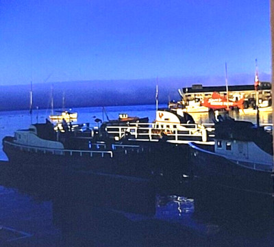 1962 Monterey Fisherman Wharf Ships Kodak Photo 3D Slide Transparency