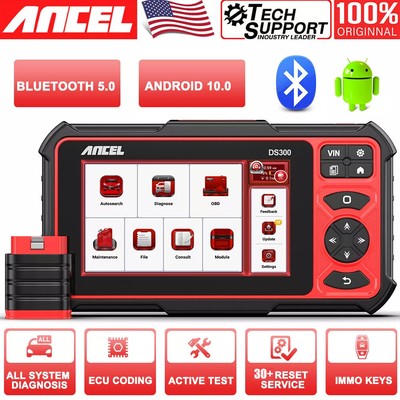 ANCEL DS300 OBD2 Scanner Bi-directional Car ECU Coding AF Adjust DPF TPMS
