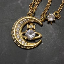 Vivienne Westwood Necklace DORINA MOON Gold w/drawstring [E020028