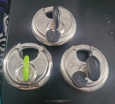 3 @ Storage Locker Disc Locks  Used Working With Keys