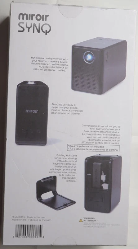 Miroir Surge Series SYNQ 720p DLP Mini Projector, Black - Image 3 of 4