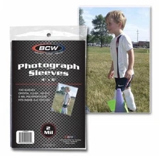 NEW 100 PK BCW 4 x 6 Photo /  Postcard Poly Soft Sleeves Holders