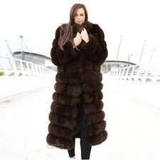Fox Fur Overcoat In Chocolate