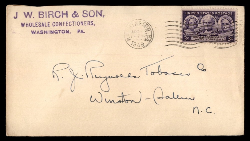 MayfairStamps US 1948 Pennsylvania Washington to Winston Salem NC Cover aap_1157