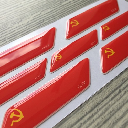 USSR Soviet flag 3d domed emblem decal sticker car tuning - Picture 4 of 4