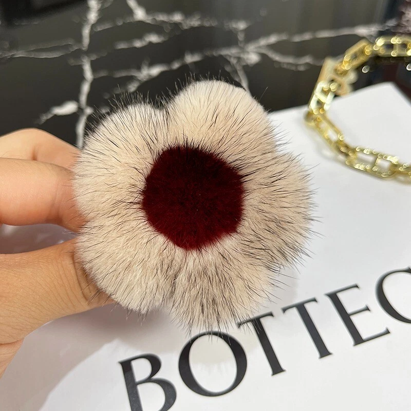 Женщин девочек реальный норка волос кольцо цветок волос веревки волос группы волос аксессуары - Изображение 4 из 4