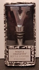 Wine Bottle Stopper Monogram ~ V ~ Letter / Initial - TWOS COMPANY NIP        -◇