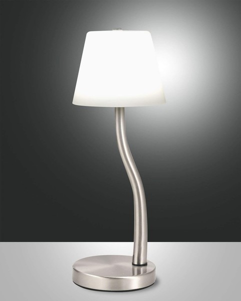 Fabas Luce Led Tischleuchte Ibla Ø120Mm 9W Warmweiß Chromfarben Dimmbar-image