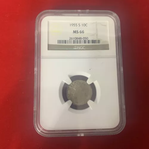 1955 S 10C Roosevelt Dime NGC MS 66