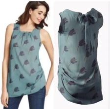 Cabi #984 Tulip Tunic With Back Tie Blouse Top sz S