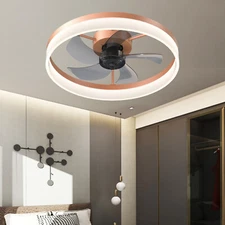 20'' Ceiling 3 Color LED Fan Light Kit 6 Speeds With App & Remote Control Gold