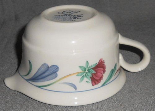 Lenox Chinastone POPPIES ON BLUE PATTERN 8 oz Creamer MADE IN USA - Picture 4 of 5