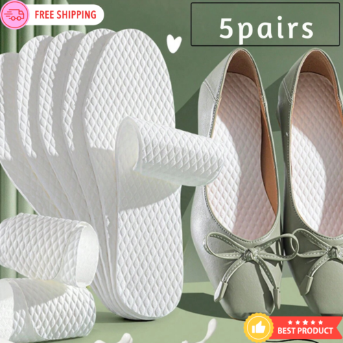 5 Pairs Moisture-Wicking Odor-Resistant Breathable Insoles Suitable For Women