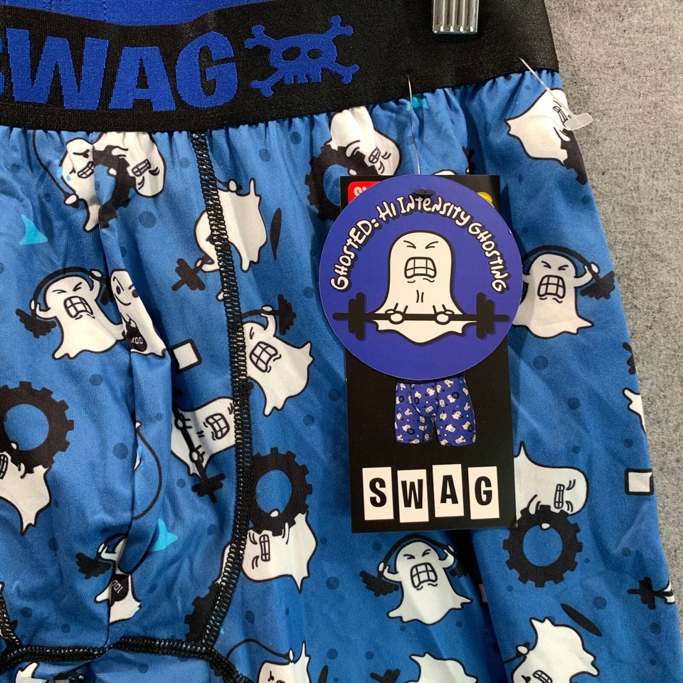 Swag Men's Boxer Briefs Ghosted Funny Halloween Theme L (3436") NEW