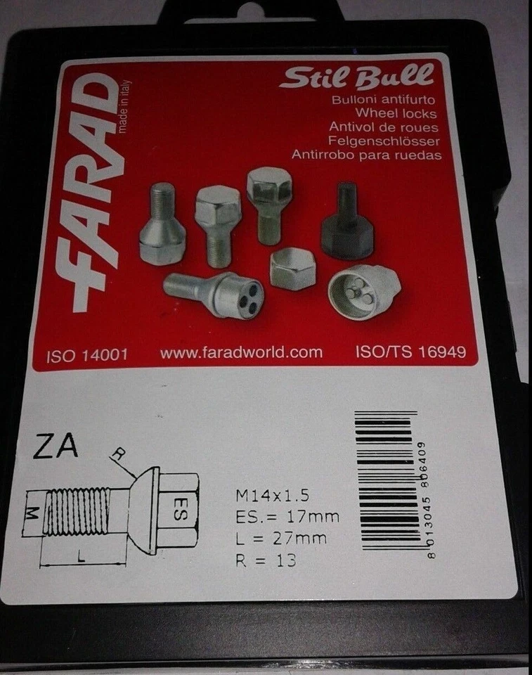 Boulons Anti-vol M14X1,50 Pour Audi A6 Allroad ( 4F (4FH) Partir 06/2006 À 2011 - Photo 4/4