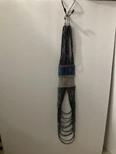 Chico's  Multi Strand Multi Beaded Necklace - Black/Blue/Silver  20+" Long,