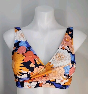 Nwt Cupshe Colorful Floral Design Bikini Top Womens Size S.
